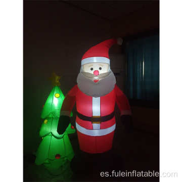 Santa y árbol inflable de vacaciones para decoración navideña